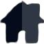 Black hamburger menu icon inside yellow circle